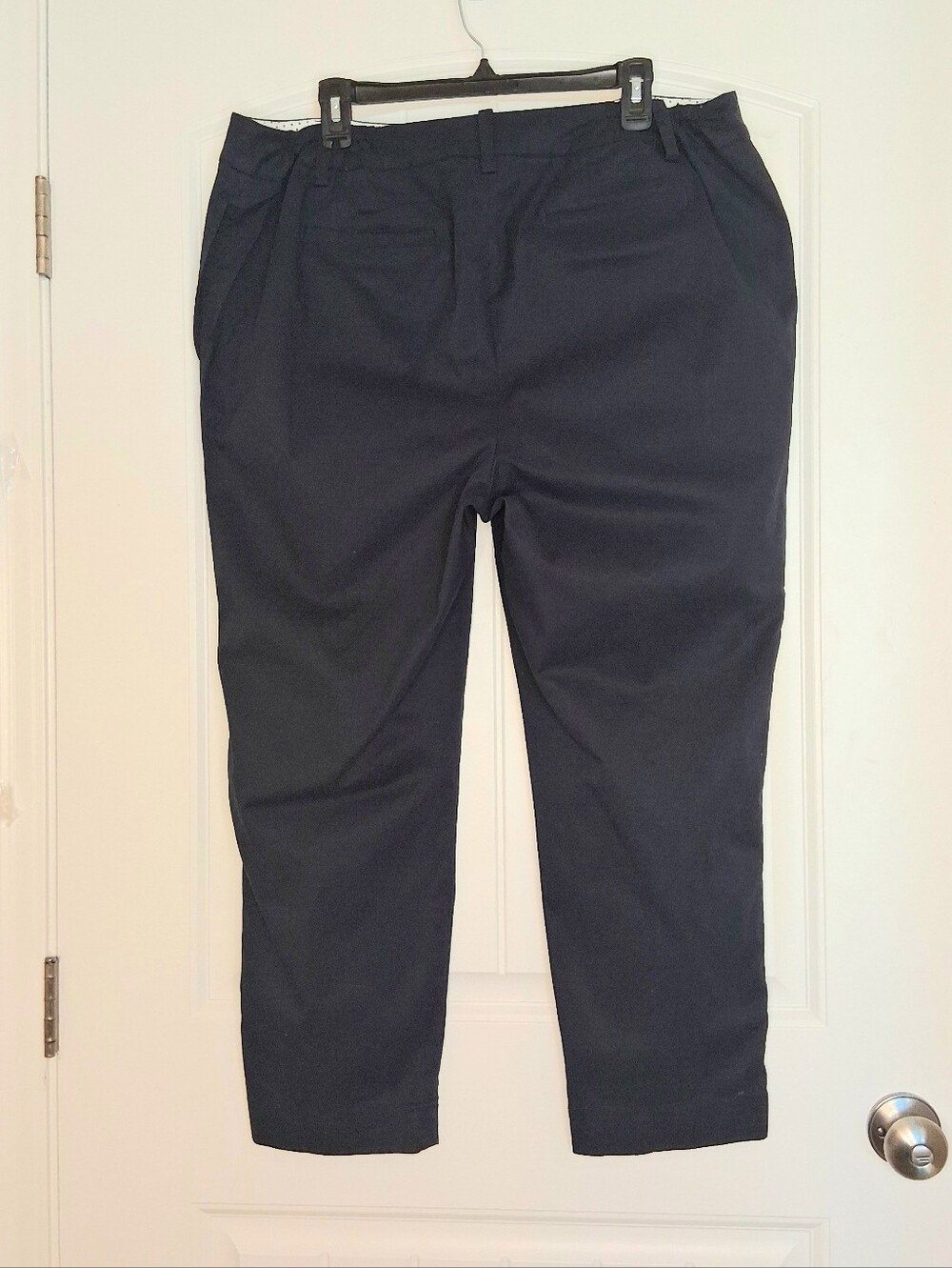 Talbots Perfect Crop Pant Navy Blue Stretch Chino Plus Sz 16W - Picture 3 of 12